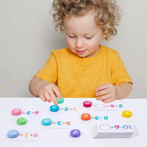 Tableau de nombres en bois unisexe pour enfants, aide à l'apprentissage précoce et à la formation à la pensée logique pour les opérations mathématiques des 5 à 7 ans - Product Image 3