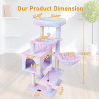 Arbre à chat moderne et durable avec condo, poteau à gratter en sisal, multi-niveaux, pour intérieur, emballage carton, mobilier pour chat, hamac et perchoir