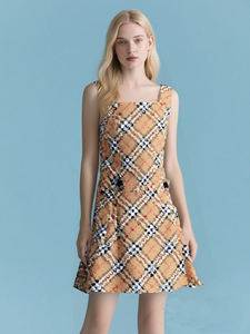 Nueva última moda Casual vestidos de marca de noche precio barato vestido sin mangas estilo clásico diseño de moda de lujo vestido de las señoras - Product Image 2