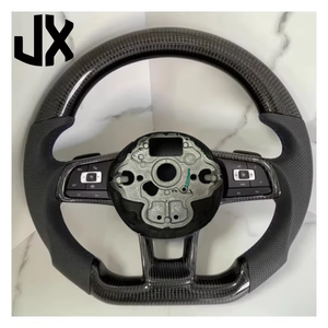 Volante personalizzato in fibra di carbonio con fondo piatto per Volkswagen Polo GTI <span class=keywords><strong>Golf</strong></span> <span class=keywords><strong>7</strong></span> MK6 MK7 <span class=keywords><strong>Golf</strong></span> <span class=keywords><strong>accessori</strong></span> per auto - Product Image 1