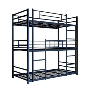 Lits superposés triples modernes en métal pour dortoirs, lits mezzanine pour adultes et enfants, fabriqués en Chine pour chambre à coucher, école, appartement, <span class=keywords><strong>atelier</strong></span> - Product Image 4