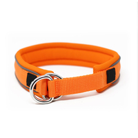 Collier de chien personnalisé de luxe en nylon réfléchissant confortable avec rembourrage en mousse, à enfiler
