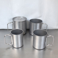 Mug à café en acier inoxydable à double paroi 304, poignée pliable, isolation thermique portable 0-6 heures, écologique, pour les voyages en plein air