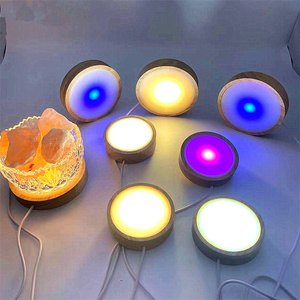 Lámpara de bola de cristal para mesa de Luna LED, luz de mesa de madera, USB, rectángulo redondo de madera, soporte de Base RGB, decoración del hogar - Product Image 6