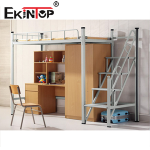 Ekintop <span class=keywords><strong>Lit</strong></span> mezzanine blanc pour <span class=keywords><strong>adulte</strong></span> avec <span class=keywords><strong>bureau</strong></span> <span class=keywords><strong>Lit</strong></span> <span class=keywords><strong>combiné</strong></span> en fer forgé <span class=keywords><strong>Lit</strong></span> superposé pour dortoir d'étudiant Lits superposés avec escalier - Product Image 5