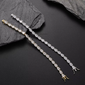 Tennis <b>Bracelet</b> 5mm + 3mm Square Zirconium + Round Zircon <b>Couple</b> <b>Bracelet</b> Size Zircon Tanjing Fashion Lijing Necklace - Product Image 3