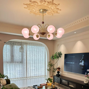 Living Room Dining Room Bedroom French Antique Style <strong>Vintage</strong> Iron Chandelier <strong>Glass</strong> Spherical <strong>Lamp</strong> <strong>Shade</strong> E27 Pendant <strong>Lamp</strong> - Product Image 1