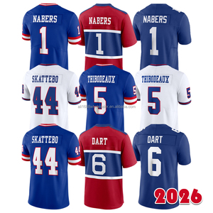 Maillot de football 2026 pour homme, style tendance, 6 Jaxson Dart, 1 Malik Nabers, 44 Cam Skattebo, 5 Kayvon Thibodeaux, brodé, tailles S-3XL - Product Image 1