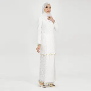 Новинка 2023, модная вышитая одежда высокого качества в мусульманском стиле Kurung Lace Baju Kebaya Modern