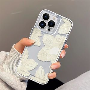 เคสโทรศัพท์มือถือ TPU ลายดอกไม้สีขาวสุดหรูสำหรับ iPhone x XR XS <span class=keywords><strong>11</strong></span> 12 13 14 15 16 17 PRO MAX AIR - Product Image 2