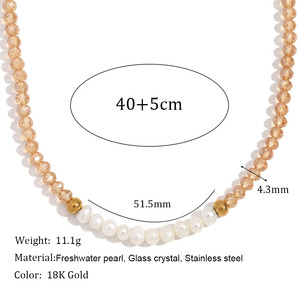 Collares de Perlas de Agua Dulce con Cristales Geométricos Facetados al por Mayor, Regalo Personalizable para Mujeres, Pequeñas Empresas, Se Aceptan Pedidos al por Mayor - Product Image 2