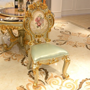 Bàn Ăn Sang Trọng Kiểu Ý Sang Trọng, Bộ Bàn Ăn Bằng Đá Cẩm Thạch 8 Chỗ Ngồi Solid Oak <span class=keywords><strong>Royal</strong></span> Bàn Ăn Vàng, Bộ Phòng Ăn Sang Trọng - Product Image 3