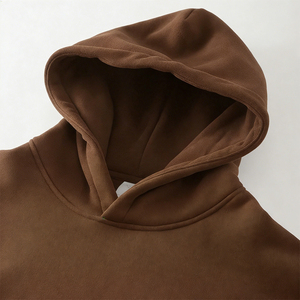 Vente flash - Sweat-shirts pour hommes avec logo personnalisé, surdimensionnés, en coton 350G, à capuche, en molleton uni, impression en relief, broderie, sweat-shirt unisexe pour hommes - Product Image 2