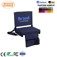 Chaise de stade pliable personnalisée Mydays Outdoor LOQ MOQ avec logo et couleur, siège rembourré portable avec dossier pour l'école et le football