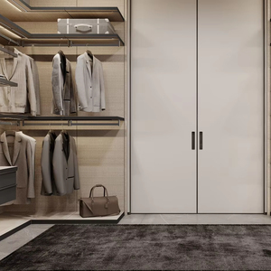 <strong>Cheap</strong> Open Style Armoire <strong>Wardrobe</strong> MDF <strong>White</strong> Lacquer <strong>Wardrobe</strong> Bedroom Wall <strong>Wardrobe</strong> Design - Product Image 3