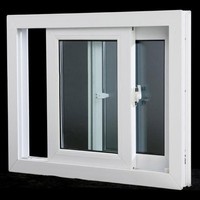 Ventana corredera de PVC de un solo acristalamiento UPVC duradera, apertura Horizontal para hoteles, apartamentos, villas, Persiana de fibra de vidrio, diseño de plástico