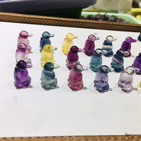 Figurines de dragon sculptées en cristal de fluorite arc-en-ciel naturel miniature, vente en gros, pour cadeau