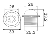 Lampes à points LED RGB programmées en avance, 26 mm, IP65, PC, AC24V, 6 LED, pour parcs d'attractions