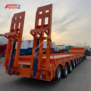 Semirremolque de plataforma baja de 100 toneladas y 10 ejes con plataforma móvil, escalera hidráulica y plataforma baja, personalizado - Product Image 2