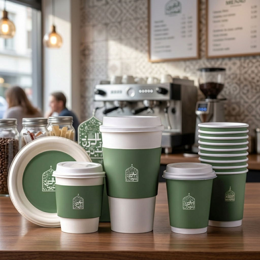 Disposable Kraft Paper Coffee Cup Double Wall Hot Drink Container with Lid for Cafe Restaurant Takeaway Beverage Packaging