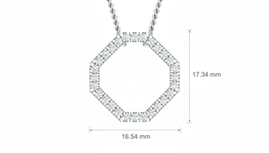 Collier moderne chic à design octogonal ouvert avec chaîne, bijoux fins minimalistes pour femmes, design géométrique ouvert, idéal pour un usage décontracté - Product Image 2