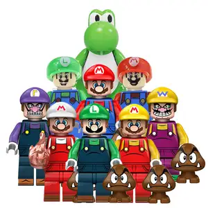 Abs tijolos famosos personagens mario, ação, mini modelo, bonecas, figuras, blocos de construção, presente de anos novo, crianças, brinquedos tp6012