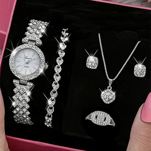 Montre à quartz de luxe pour femme avec strass argentés, bracelet élégant, montre-bracelet tendance, montre habillée pour femme, cadeau, style bijou - Product Image 4