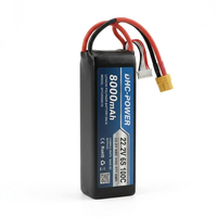 Batteries semi-solides 6S 800 cycles pour drones RC FPV UAV DHC DHC043 de 7/10/13/15 pouces, 8000 mAh, format pochette liquide
