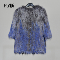 Nouvelle Collection Hiver 2020 – Manteau Chaud en Tricot de Vraie Fourrure de Renard pour Femme, Couleurs Dégradées, Qualité Supérieure, Modèle CT808