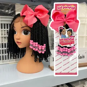 Ekstensi rambut ekor kuda afro anak warna, baru ekstensi rambut poni untuk anak dengan dan pita rambut elastis untuk set anak-anak