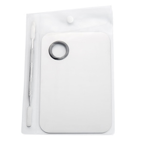 Thép Không Gỉ Hình Chữ Nhật Eyeshadow Nail Polish Mỹ Phẩm Trang Điểm Pha Trộn Palette Màu Trộn Palette Với Thìa - Product Image 2