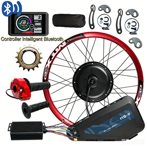 Kit de conversion de <span class=keywords><strong>vélo</strong></span> <span class=keywords><strong>électrique</strong></span> haute vitesse 80 km/h, moteur de moyeu arrière 60V 2500W, kit de roue MTX, <span class=keywords><strong>batterie</strong></span> au lithium triangulaire HS-II en option - Product Image 1