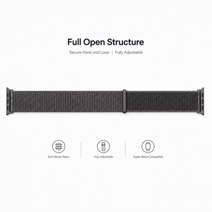 Bracelet en nylon tissé respirant pour Apple Watch Series 38 40 41 42 44 45 46 49 mm, sangle de remplacement sportive réglable et souple - Product Image 2