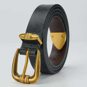 Women's Fashionable <b>Western</b> Style Genuine Cowhide Leather <b>Belt</b> with Custom Length Zinc Alloy for Buckle Made in Pakistan - Product Image 2
