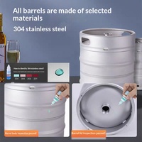 Fût à bière en acier inoxydable 304, norme américaine Sanke, 5L, 10L, 20L, 30L, 40L, 50L, 60L, fût de brassage pour bière artisanale