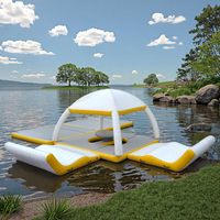 Plateforme aquatique gonflable, île flottante, tente de ponton, transat aquatique, équipement de loisirs aquatiques, bar de piscine gonflable, bateau de fête