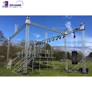 Stage Truss Roof DJ Booth Table Lighting Aluminum Prefab Concert Stages Wedding Stage Music Scene