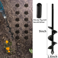 Tarière de jardinage pour la plantation de fleurs et de légumes, compatible perceuse manuelle/électrique, pour creuser des trous et ameublir le sol
