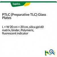 Plaques de verre pour TLC préparatif (TLC) 20 cm x 20 cm, gel de silice 60, liant matriciel, indicateur fluorescent polymérique, OEM