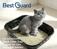 Plateau thermoformé transparent en PET sur mesure pour litière pour chat jetable, emballage plastique de vente au détail