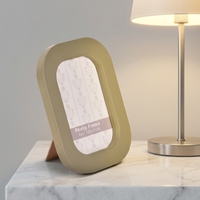 Cadre photo en bois MDF écoresponsable, couleur unie, bords arrondis, durable, plusieurs tailles 4*6 5*7, sur pied ou à poser sur bureau, vente en gros
