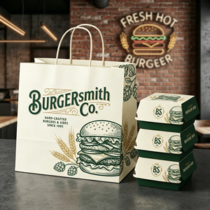 Customized Recyclable Food Packing Bag Coffee Shop Kraft <b>Paper</b> Bag Brown Fast Food Restaurant <b>Paper</b> Bags With Handle - Product Image 5