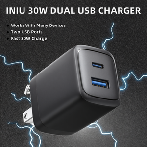 อะแดปเตอร์ชาร์จเร็ว 30W USB-C PD QC3.0 แบบ <span class=keywords><strong>2</strong></span> พอร์ต (USB-C + USB-A) สำหรับ 16/15/14/13 <span class=keywords><strong>Pro</strong></span> Max สำหรับ S23/S22 <span class=keywords><strong>iPad</strong></span> - Product Image 2