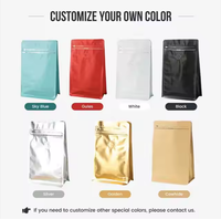 Sac d'emballage de grains de café zip-lock personnalisé sac en plastique à huit joints latéraux