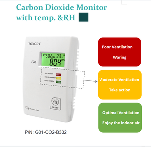 Moniteur de CO2 commercial haute précision avec alarme sonore et lumineuse pour la surveillance de la température et de l'humidité dans les écoles, les bureaux et les hôtels - Product Image 3