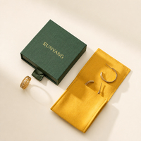 Ensemble d'emballage de bijoux noir personnalisé avec boîtes cadeaux et pochette à bouton-pression pour l'emballage de colliers, bagues et boucles d'oreilles