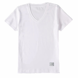 V Neck Short Sleeve T Shirt For Women Loose Fit Breathable Knitted Top Gray MMT Summer Style - Product Image 5