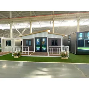 Casa contenedor de 2 dormitorios prefabricada de lujo nuevo diseño en caja expandible 40 pies casas más baratas de madera