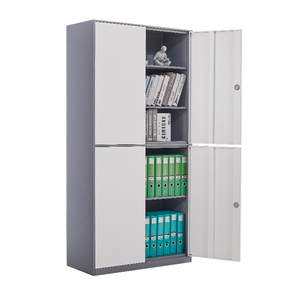 <span class=keywords><strong>Armoire</strong></span> de bureau en métal à 4 portes avec 4 étagères réglables, classeur en acier - Product Image 4