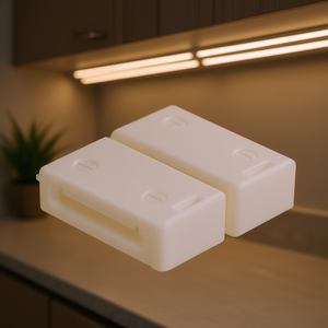 LED Strip Connector <b>2</b>-<b>Piece</b> <b>Set</b> For Flexible LED Strips <b>White</b> Plastic Joiner - Product Image 3